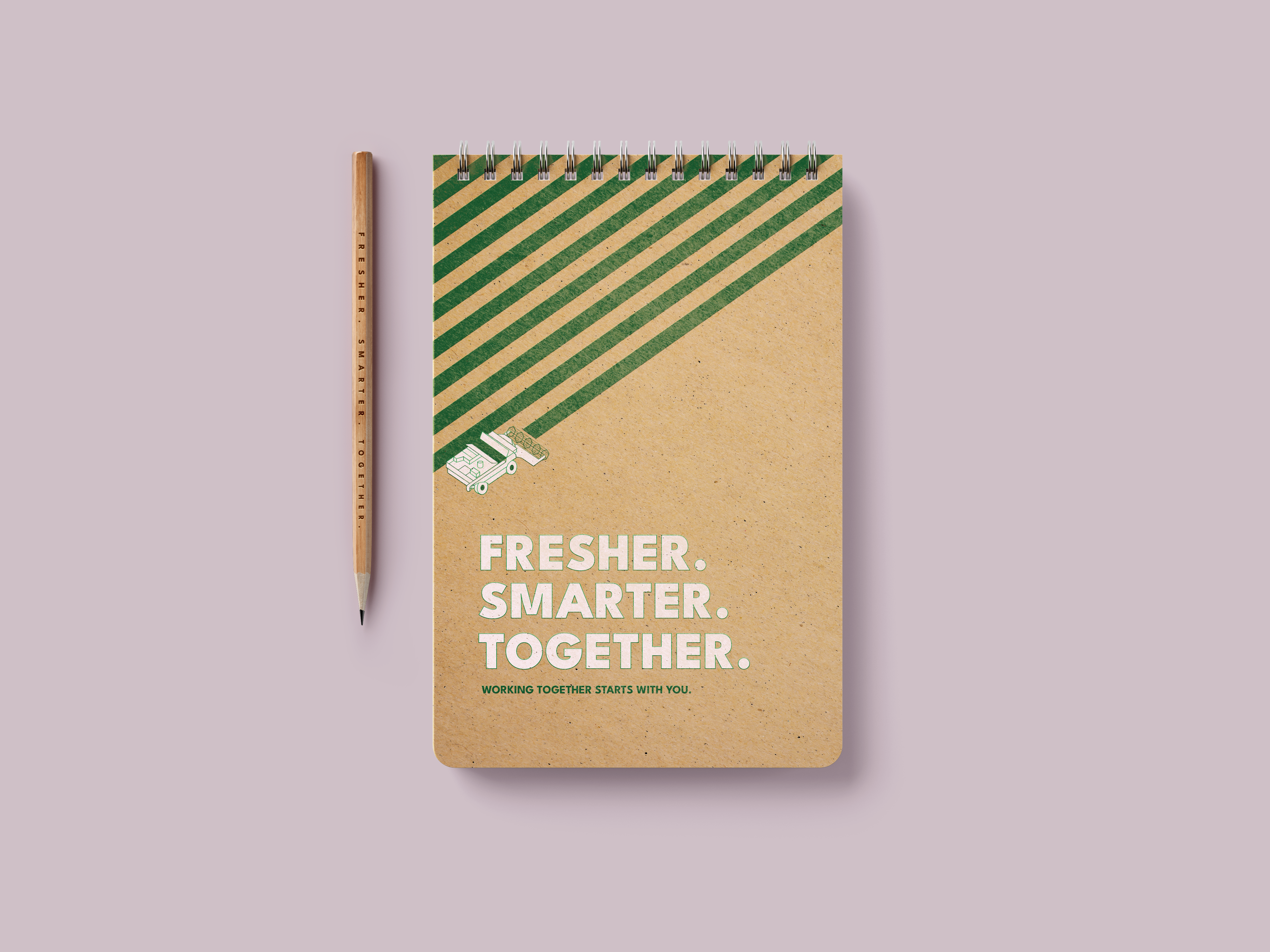 notepad with fresher smarter together on the front