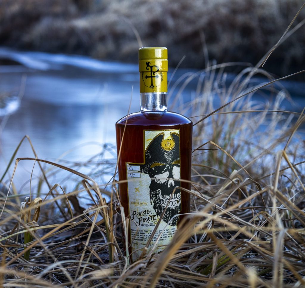 Johnnie Byrd Prairie Pirate Bottle on some grass