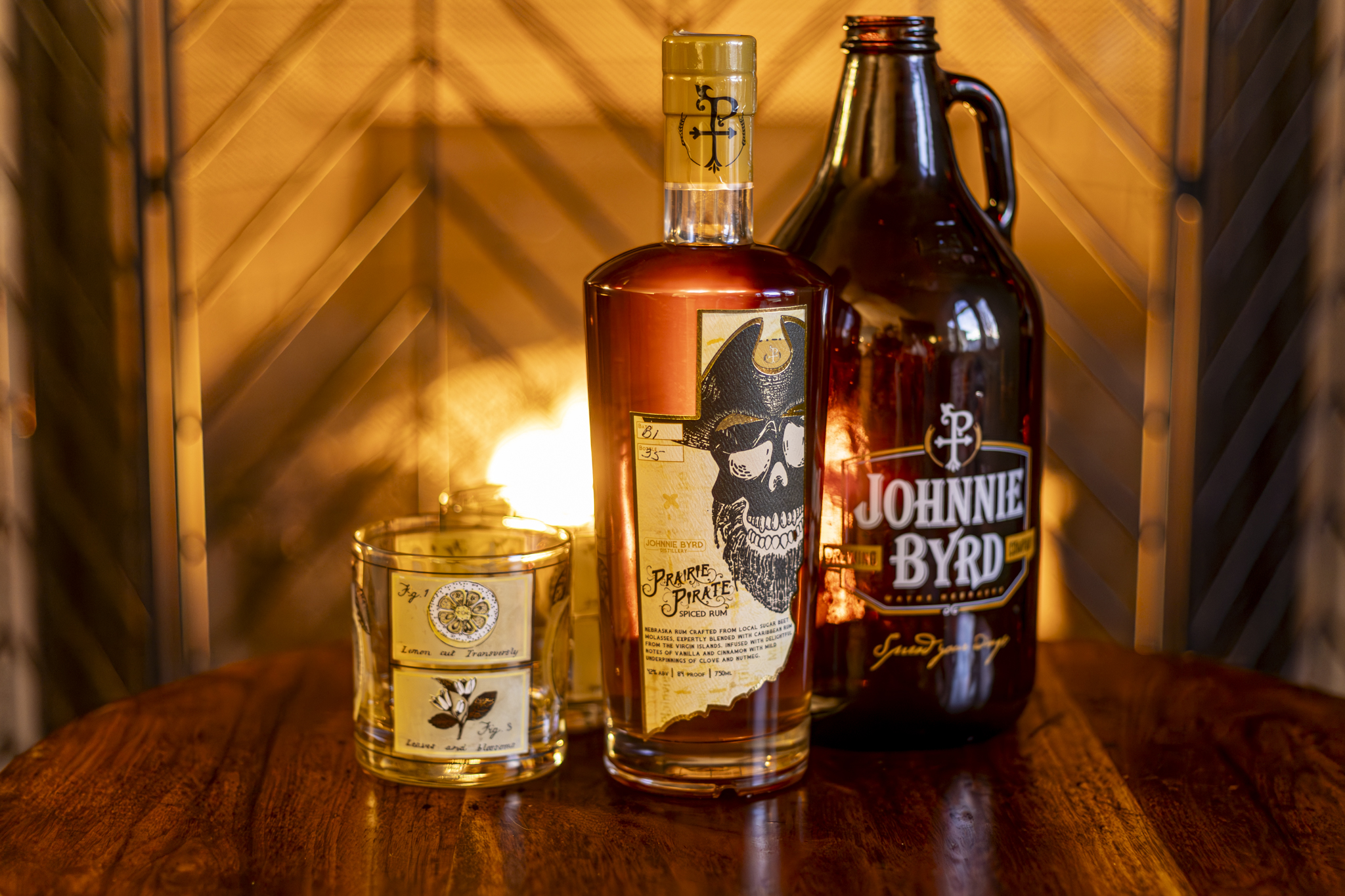 Johnnie Byrd Prairie Pirate Bottle on a table