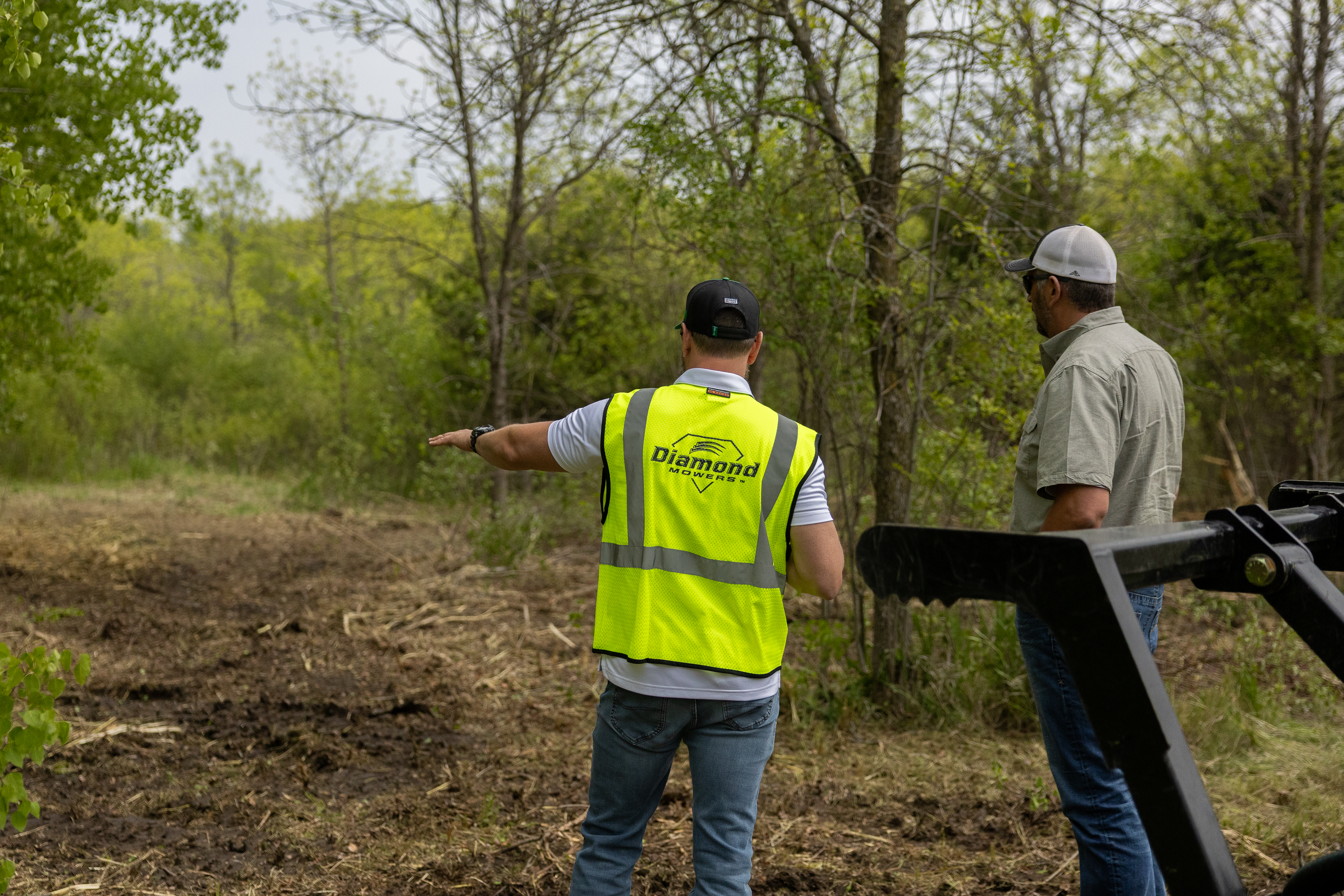 person showing how much was mulched